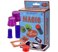 Childrens Magic Trick Kit Over 15 Easy Tricks Magic Kits for Kids Complete Instructions Classic Toys and Games with Plastic Cups and Props Small Compact Retro Colourful Set