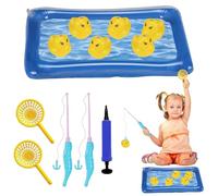 Children's Magnetic Fishing Toys, Pool Duck Fishing Toy, Pond Fishing Game, Lightweight, Inflatable, 34x21cm, Ideal for Birthday & Carnival Prizes