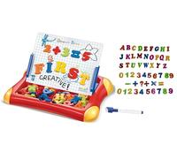 Children's Magnetic Whiteboard and 2-in-1 Drawing Board for Markers with Marker Pens Letters Magnetic Numbers 26 Letters 20 Numbers 6 Symbols Erasable Whiteboard with Eraser Game and School