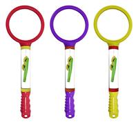 Children's Magnifying Glasses! Educational Kit for Your Little Explorer - Perfect for Classes, Feild Trips, Hikes or Playing Outside! (Set of 3 Red Purple and Yellow)