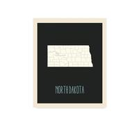 Children's Map of United States Home State (North Dakota)