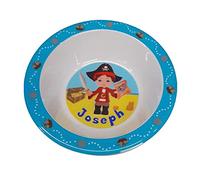 Childrens' Melamine Bowl - Pirate Design - 47 Boys' Names Available (Joseph)