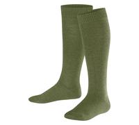 FALKE Unisex Kids Comfort Wool K Kh Thick Warm Long Plain 1 Pair Knee-High Socks, Green Sern 7681, 9-11.5