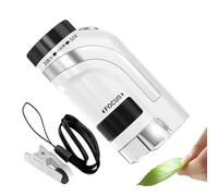 Children's Microscope Handheld - 50x300x Pocket Science Viewer, Portable Digital Digiscope, Compact Stem Explorer Tool, Bright Led Observation Device, Educational Outdoor Discovery Gadget | For Girls