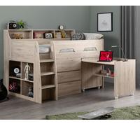 Children's Mid Sleeper, Jupiter Wooden Bed Single 5 Colour 4 Mattress Options