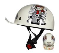 Children's Motorcycle Helmet Half Helmet Motor Bike Helmet Baseball Cap Half Helmets Suitable German-Style Motorcycle Helmet for Boys and Girls Collision-Resistant Helmet G,M=(51-52CM)