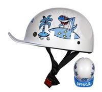 Children's Motorcycle Helmet Half Helmet Motor Bike Helmet Baseball Cap Half Helmets Suitable German-Style Motorcycle Helmet for Boys and Girls Collision-Resistant Helmet C,M=(51-52CM)