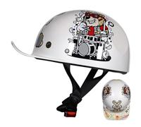 Children's Motorcycle Helmet Half Helmet Motor Bike Helmet Baseball Cap Half Helmets Suitable German-Style Motorcycle Helmet for Boys and Girls Collision-Resistant Helmet F,M=(51-52CM)