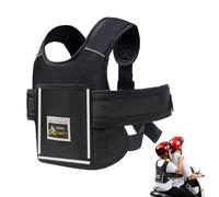 Children's Motorcycle Safety Belt, Adjustable Child Motorcycle Harness with Pocket, Breathable Reflective Material in Black - Suitable for Children from 2 to 12 Years Old