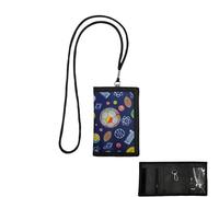 Children's Neck Pouch, Purse with Drawstring & Metal Chain, Foldable Wallet, 8 x 12 cm Wallet, Coin Compartment for Hanging, Children's Purse, for Purse, Coin Bag, Travel, a, mass style