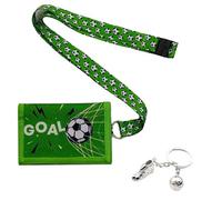 Children's Neck Pouch with Key Ring and Lanyard, Children's Wallet Boys with Note Compartment and Coin Compartment, Wallet for Boys, Girls, Green, N, 1