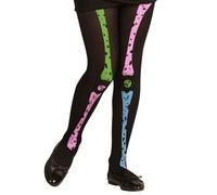 Children's Neon Skeleton Tights - Childrens Pantyhose Small (Ages 4 - 6 yrs)