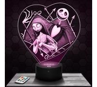 Children's Night Light Mr. Jack Heart Decoration Nursery Cartoon Gift idea Mr. Jack Heart Christmas, Gift idea Girl 4, 5, 6, 7, 8, 9, 10 Years. Bedside lamp Original Christmas, Gift idea