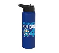 Children's Ninja 4th Birthday - Achtung Ich bin Four Stainless Steel Insulated Water Bottle