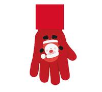 Childrens Novelty Christmas Gloves Red Festive Santa Design Onesize Kids Gift Xmas