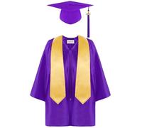 Children's Nursery Graduation Gown Cap and Stole - Shiny,Cap and Stole Graduation Cap and Gown Children's Graduation Bachelor Gown Cap Set with 2025 Tassel Stylish Graduation Outfit 4pcs