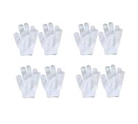 Children's Nylon Shower Gloves 8pcs Set White Five-Finger Bath Wash Mitts