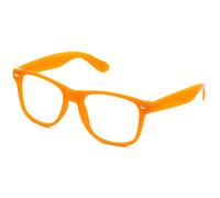 Children's Orange Frame Costume Glasses - Clear Lens Geek-Style Eyewear for Book Week & Dress-Up (Ages 3-9, Unisex)