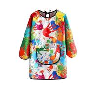 Children's Painting Apron With Large Pockets Children's Art Smock Long Sleeves Waterproof And Stain-Resistant Painting Smock Suitable For Painting Handicrafts School Daily Activities(80-100CM)