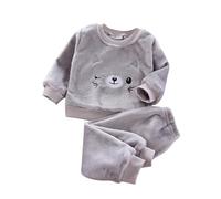 Children's Pajamas Thickened Little Boys Autumn And Winter Fuzzy Fleece Boys And Girls Coral Velvet Girls' Homewear Set For Children Cow Toddler Clothes