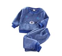 Children's Pajamas Thickened Little Boys Autumn And Winter Fuzzy Fleece Boys And Girls Coral Velvet Girls' Homewear Set For Children Cow Toddler Clothes