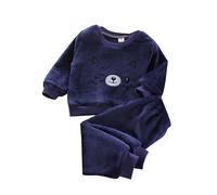 Children's Pajamas Thickened Little Boys Autumn And Winter Fuzzy Fleece Boys And Girls Coral Velvet Girls' Homewear Set For Children Cow Toddler Clothes