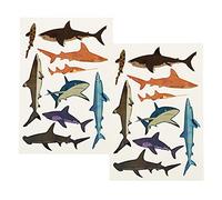 Children's Party Temporary Tattoos (2 Sheets), Choice of Design (Shark) | temporary tattoos, kids tattoos, skin art decals, fake ink body decor, fun party favors, safe transfers