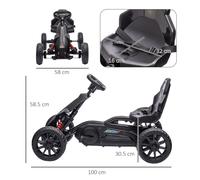 Childrens Pedal Go Kart Adjustable Seat Handbrake Seat Belt Black