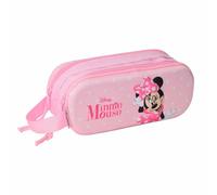 Safta Minnie Mouse 3D - Double 3D Pencil Case, Children's Pencil Case, Ideal for School Age Children, Comfortable and Versatile, Quality and Resistance, 21 x 6 x 8 cm, Pink, M, Casual