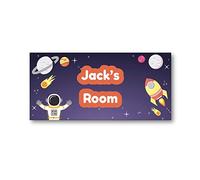 Children's Personalised Name Bedroom Door Signs - In Space Design