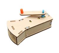 Childrens Physics Education Toy Hand Powered Wooden Flashlight Science Experiment Set Hands on Generator Model Set Manual Electricity Generator Toy