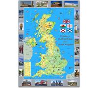 Children's Pictorial Illustrated Map of the United Kingdom - Paper Laminated (A0 Size 84.1 x 118.9 cm)