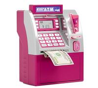 Children's Piggy Bank Smart Password Swipe Piggy Bank with Power-off Memory Automatic Drawer Opening One-button Shutdown(Rose)