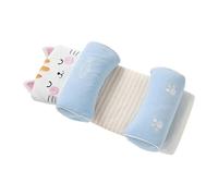 Children's Pillow With Pillowcase Memory Sponge Baby Sleep Thin Flat Suitable For Pillows Shaping Correcting Head Shape Breathable Silk Curly Hair(C1,39X18X22cm)