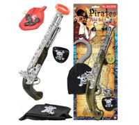 Childrens Pirate Costume Accessory Set With Pistol Hat Hook