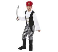 Children's Pirate Fancy Dress Party Costume, Striped, Boys Dress-Up