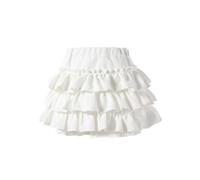 Children's Plain Fashion Personality Dress Full Skirt Girls Skirt Breakdown Advent, White, 8-10 Years