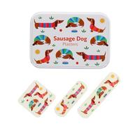 Children's plasters in a tin (30 pcs) - Sunny Sausage Dog