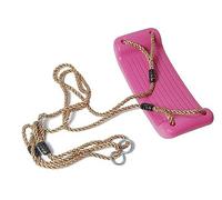 CHILDRENS PLASTIC SWING SEAT FOR KIDS CLIMBING FRAME DIY PLAYGROUND TREE HOUSE WITH ADJUSTABLE ROPES FOR SWING FRAME HANG ON TREE * FROM HAPPY PLAYGROUNDS (Pink)
