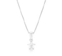 Children's Platinum Plated Sterling Silver 13.7+2" Cubic Zirconia Star Pendant