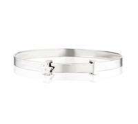Children's Platinum Plated Sterling Silver Cubic Zirconia Expandable Bangle