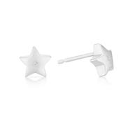 Children's Platinum Plated Sterling Silver Cubic Zirconia Star Shaped Stud Earrings