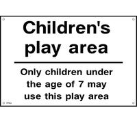 Childrens Play Area - Children Under 7-300mm x 200mm - 1.2mm Rigid Plastic Drilled Sign (PPA3)