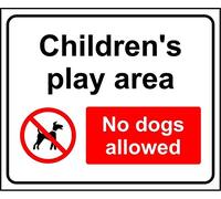 Childrens play area no dogs allowed safety sign - 3mm Aluminium sign 300mm x 200mm