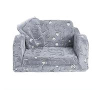 Children's play chair, folding sofa bed for children made of velvet fabric, complete with blanket and patterned design, baby sleeping and play chair,Grey 1,25.6 x 16.5 x 15.7