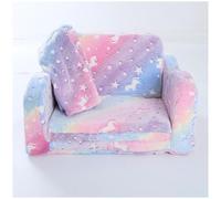 Children's play chair, folding sofa bed for children made of velvet fabric, complete with blanket and patterned design, baby sleeping and play chair,Ivory,25.6 x 16.5 x 15.7