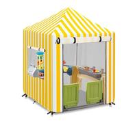 Children's Playhouse Cover, 420D Oxford Tarpaulin Foldable Waterproof Sunscreen All-Weather Protective 4 Windproof Buckle, for Backyard Garden Cottage Kids' Play House (Yellow,56 x 56 x 60.2 inches)