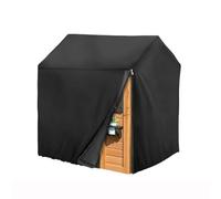 Children's Playhouse Cover, 420D Oxford Tarpaulin Foldable Waterproof Sunscreen All-Weather Protective 4 Windproof Buckle, for Backyard Garden Cottage Kids' Play House (Black C,110*120*140cm)