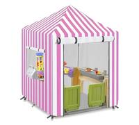 Children's Playhouse Cover, 420D Oxford Tarpaulin Foldable Waterproof Sunscreen All-Weather Protective 4 Windproof Buckle, for Backyard Garden Cottage Kids' Play House (Pink,56 x 56 x 60.2 inches)