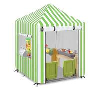 Children's Playhouse Cover, 420D Oxford Tarpaulin Foldable Waterproof Sunscreen All-Weather Protective 4 Windproof Buckle, for Backyard Garden Cottage Kids' Play House (Green,56 x 56 x 60.2 inches)